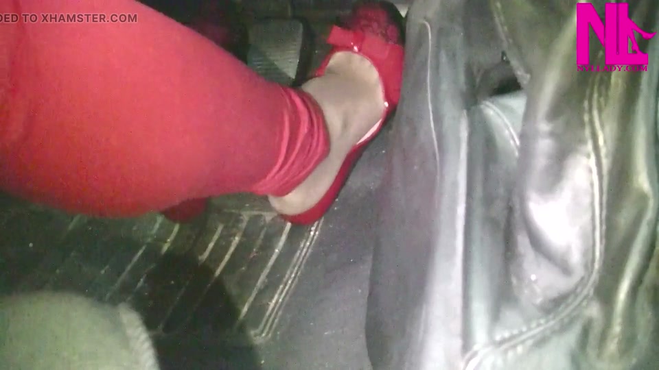 Light and Slow Pedal Pumping in Red Patent Flats and Red Trousers screenshot 5
