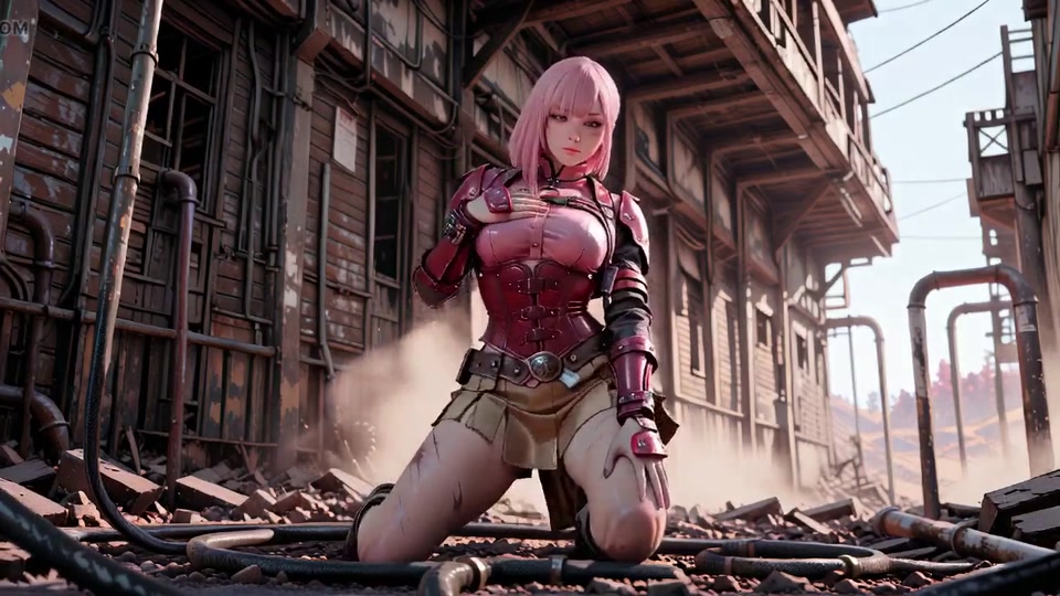 Pink-Haired Mech Warrior! The Cold Beauty of the Wasteland. Red and white armor hiding secrets? screenshot 5