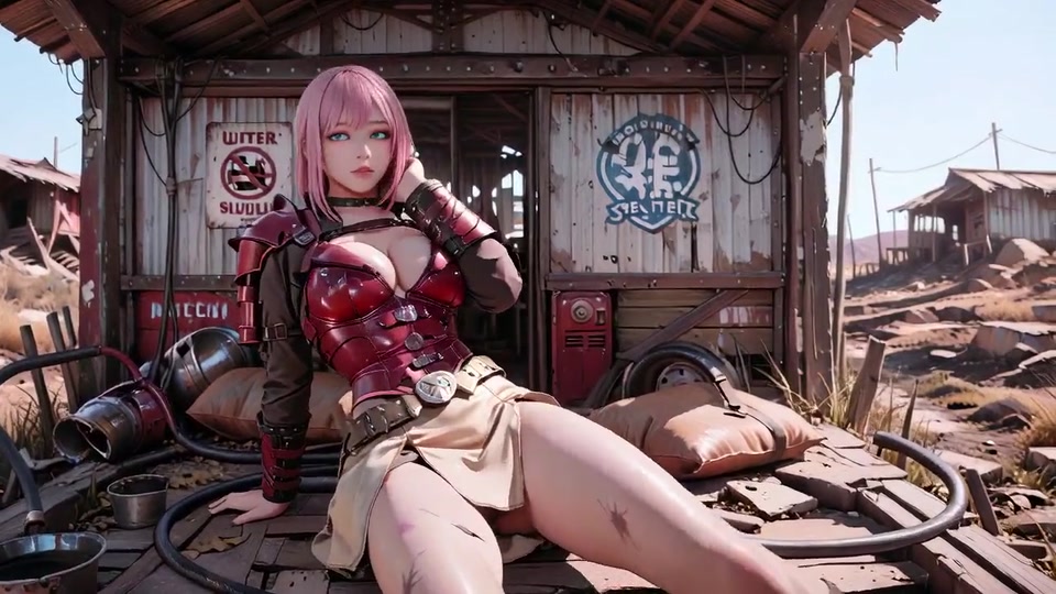 Pink-Haired Mech Warrior! The Cold Beauty of the Wasteland. Red and white armor hiding secrets? screenshot 6
