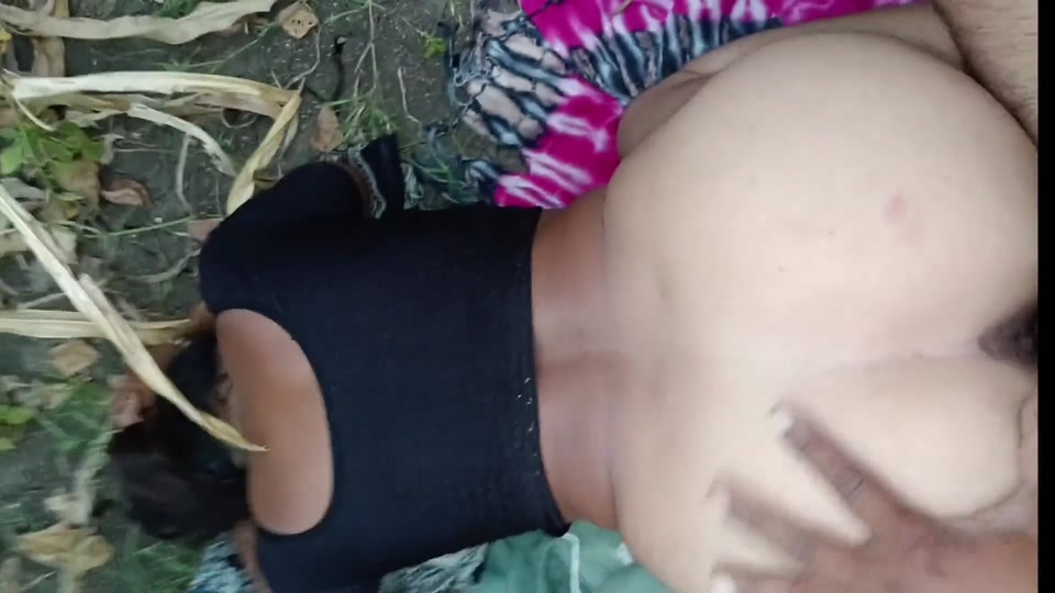 There was no one on the field, the little daughter-in-law opened the saree, opened the blouse, took off the pants, made a doggie, and made the daughter-in-law into the big ass and rubbed the daughter-in-law a lot. screenshot 5