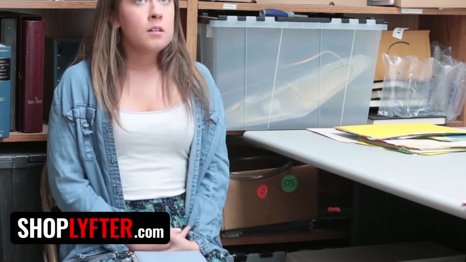 Shoplyfter - Pretty Petite Babe Brooke Bliss Bends Over the Officer's Desk and Spreads Her Legs screenshot 4
