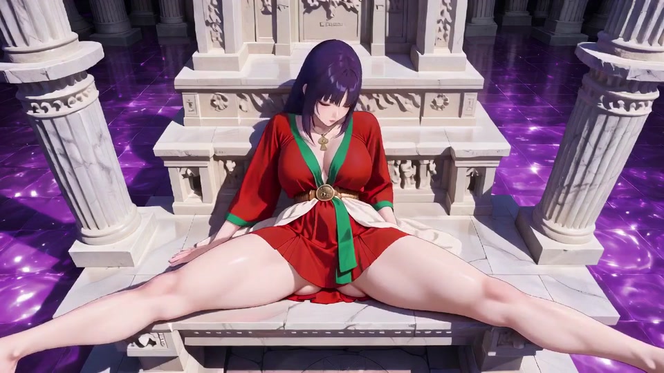 From the Ancient Pool to Sun-drenched Bedroom, She Goes From Kneeling Poses to Bare Legs Spread Wide screenshot 2