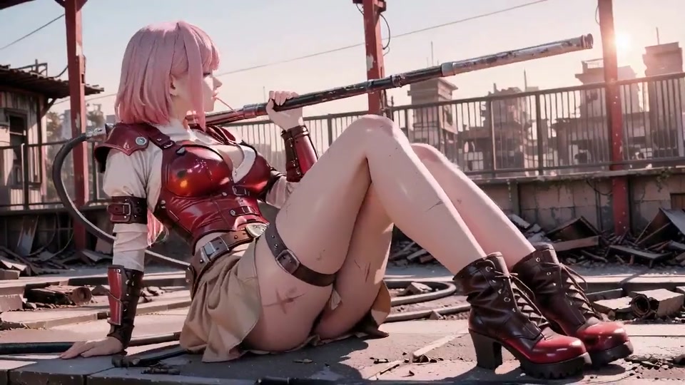 Pink-haired Mech Warrior! the Cold Beauty of the Wasteland screenshot 3
