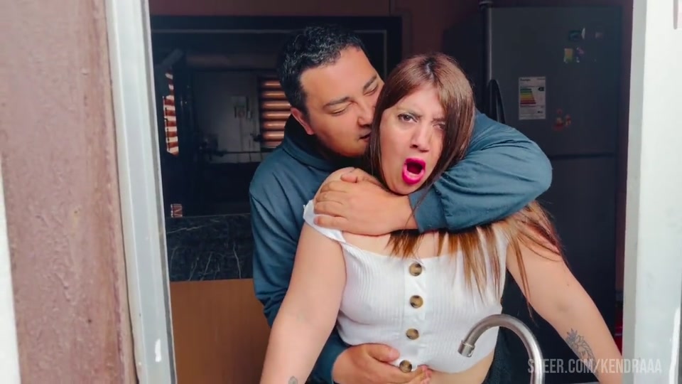 My stepbrother fucks me in the kitchen, and he fucks me while I'm doing the dishes.