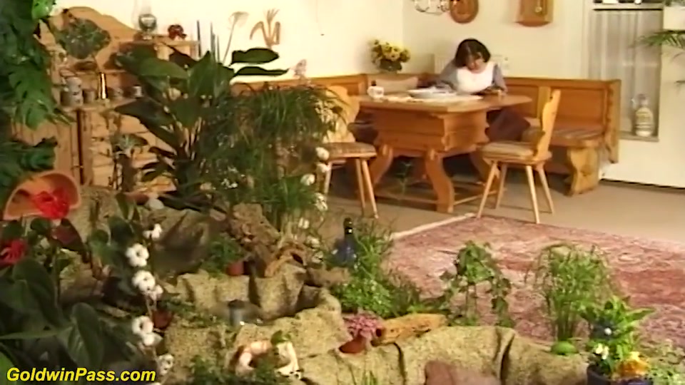 German hairy stepmom fucked by a dildo bucket screenshot 5