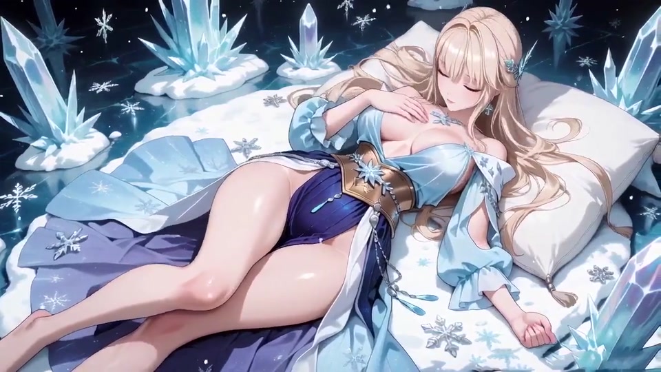Icy Goddess Gets Wet! Blonde Secretary in a Dreamy Crystal Bedroom, Lazily Sprawled yet Eyes Wild screenshot 2
