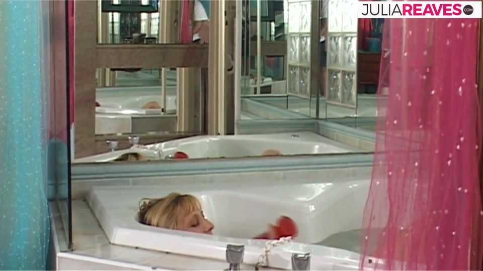 Mature Blonde MILF Julia Rides Red Dildo in Bathtub screenshot 2