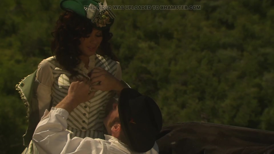 Carriage Sex in the Wild West - Curly Brunette in a Corset Rides Cock screenshot 6