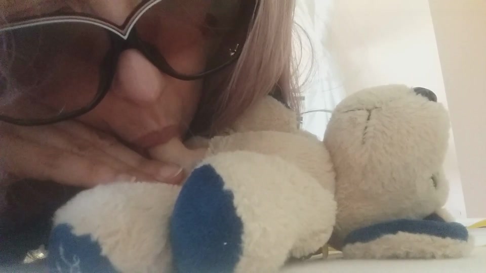 My sweet plush worships my feet