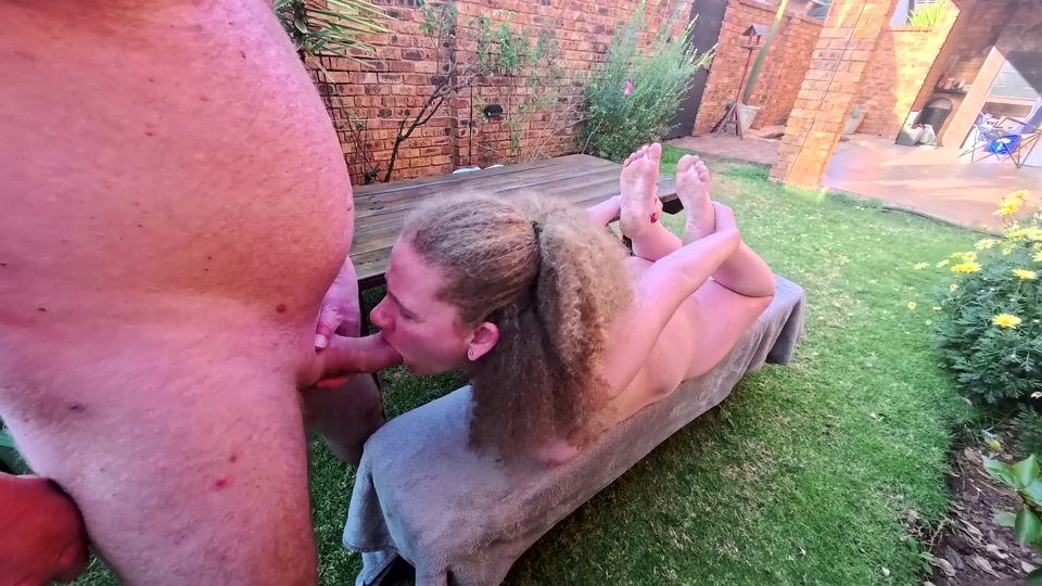 Blonde MILF Displaying Her Bare Feet While Sucking Cock screenshot 5