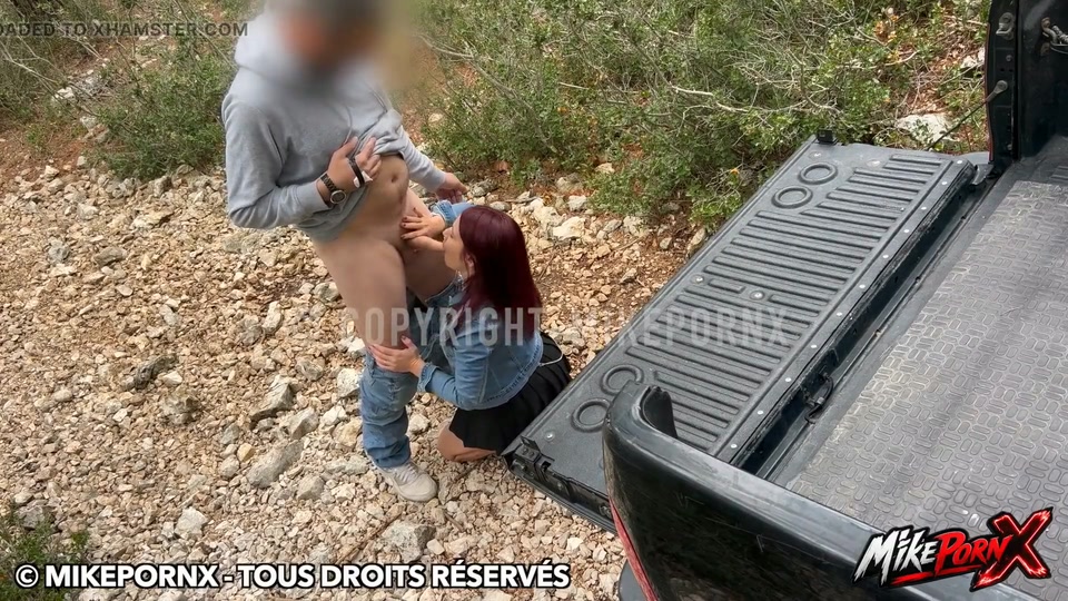 This Little Slut Goes Into the Forest to Get Fucked in the Back of the Pickup screenshot 2