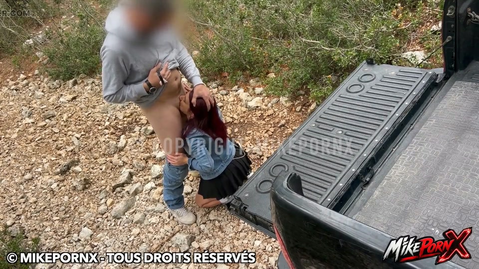 This Little Slut Goes Into the Forest to Get Fucked in the Back of the Pickup screenshot 3